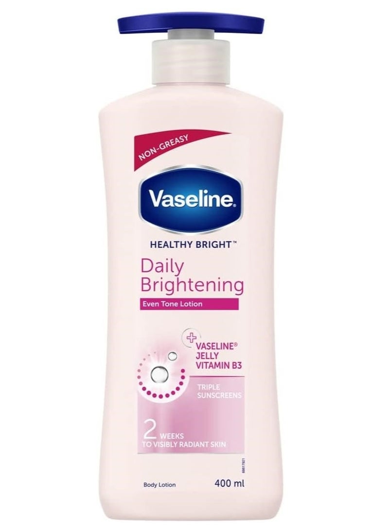 Vaseline Healthy Bright Body Lotion 400 ml & Vaseline Healthy Bright Daily Brightening Body Lotion, For Healthy & Glowing Skin, 200 ml - Image 3